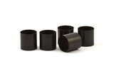 Black Tube Beads - 5 Oxidized Brass Tubes (18x18mm) Bs 1491 S023