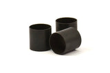 Black Tube Beads - 5 Oxidized Brass Tubes (17x17mm) Bs 1502 S020