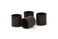 Black Tube Beads - 5 Oxidized Brass Tubes (17x17mm) Bs 1502 S020