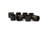 Black Tube Beads - 6 Oxidized Brass Tubes (12x12mm) Bs 1470 S024