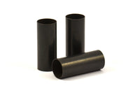 Black Tube Beads - 5 Oxidized Brass Tubes (10x30mm) Bs 1558 S028