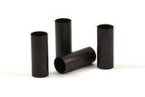 Black Round Tubes, 6 Oxidized Brass Tubes (10x25mm) Bs 1557