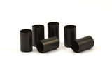 Black Tube Beads - 6 Oxidized Brass Tubes (10x16mm) Bs 1554 S033