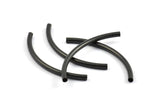 Black Noodle Tubes, 10 Oxidized Brass Black Curved Tube Findings (55x3mm) Brc259 S248