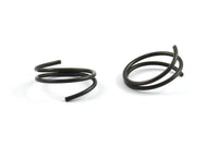 Black Wire Ring, 6 Oxidized Brass Black Ring Settings (21x1.5 mm) Bs-1235 S249