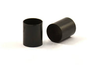 Black Tube Beads - 12 Oxidized Brass Tubes (10x12mm) Bs 1552 S005