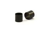 Black Tube Beads - 12 Oxidized Brass Tubes (8x8mm) Bs 1540