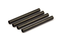 Black Tube Beads - 6 Oxidized Brass Tubes (6x60mm) Bs 1537 S050