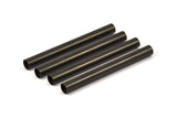 Black Tube Beads - 6 Oxidized Brass Tubes (6x60mm) Bs 1537 S050