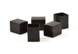 Black Square Tubes, 6 Oxidized Brass Square Tubes (16x20mm) Bs 1524 S076