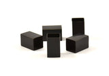 Black Square Tubes, 12 Oxidized Brass Square Tubes (10x16mm) Bs 1507 S057