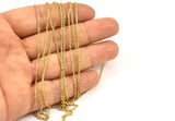 Gold Brass Chain, 1 Meter Gold Plated Brass Soldered Chain (1.27x2mm)  MB 7-1