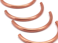 Copper Noodle Tubes - 10 Raw Copper Semi Circle Tubes (4x52mm) D0455