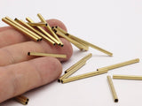 Brass Tube Beads, 50 Huge Raw Brass Square Tubes (2x30mm) Bs 1568