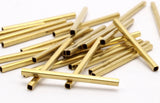 Brass Tube Beads, 50 Huge Raw Brass Square Tubes (2x30mm) Bs 1568