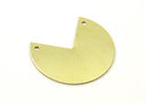 Brass Necklace Supply, 10 Raw Brass Stamping Blank Pendants With 2 Holes (30x25x0.80mm) B0208