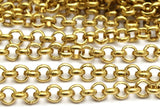 3 M. Raw Brass Open Link Rolo Belcher Chain , ( 3mm ) Bs 1017