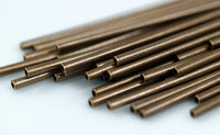 Bronze Copper Long Tube, 10 Antique Bronze Tone Copper Long Tubes (50x2) Sb-50 K196