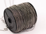 Gunmetal Faceted Chain, 10 Meters 33 Feet (1.5mm) Gunmetal Brass Faceted Ball Chain - W74 ( Z035 )