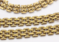 Brass Link Chain, 1m Raw Brass Double Strand Chain (9.3mm) ( Z078 )