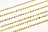 Raw Brass Chain, 5 Meters Raw Brass Faceted Ball Chain (1.5mm) ( Z007 )