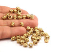 Raw Brass Spacer Beads, 20 Raw Brass Industrial Findings, Spacer Beads (7mm) D0025