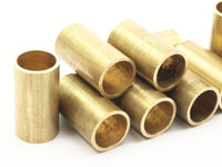 Industrial Tube Bead, 10 Raw Brass Industrial Tube Findings, (22x12x1mm) Brc170--r017