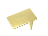 Square Speech Bubble, 5 Raw Brass Speech Bubble Blanks (37x34.5x0.80mm) D0312--c097