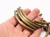 5 Square Oval Antique Brass Tubes (75x5x5mm) Sq14