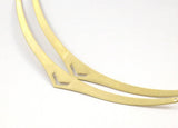Brass Chevron Choker - 3 Raw Brass Collar Findings With Chevron 2 Holes (145x0.80mm) D0198