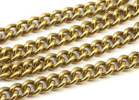 Link Chain, Brass Chain, 3 M. Open Link Raw Brass Twist Chain (4.5x5.5x1mm) Or45551