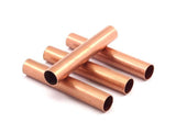 Copper Tube Beads - 5 Raw Copper Tube Beads (60x10mm) Hole Size 9mm Brc274--d0482