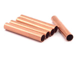 Copper Tube Beads - 5 Raw Copper Tube Beads (60x10mm) Hole Size 9mm Brc274--d0482