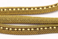 Brass Vintage Mesh Chain, 5 M Raw Brass Mesh Chain (7.5x3.50mm) Z110