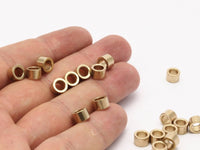 Industrial Spacer Bead, 25 Raw Brass Industrial Tubes, Spacer Beads, Findings (7x4.5mm) Bs 1348