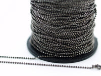 Gunmetal Brass Chain, 20 Meters 66 Feet (1.5mm) Gunmetal Brass Faceted Ball Chain - W74 ( Z035 )