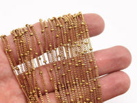 Red Brass Chain, 5m (1.6mm) Faceted Red Brass Soldered Chain - Ybt008 ( Z014 )