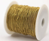 1mm Brass Ball Chain, 50 Meters - 165 Feet (1mm) Raw Brass Faceted Ball Chain - Brs 4 ( Z006 )