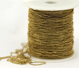 1mm Brass Ball Chain, 50 Meters - 165 Feet (1mm) Raw Brass Faceted Ball Chain - Brs 4 ( Z006 )