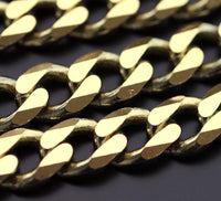 Big Brass Chain, Huge Faceted Raw Brass Soldered Chain (11x9mm) 1 Meter -3.3 Feet W13  Z131