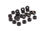 Black Spacer Beads, 25 Oxidized Brass Black Industrial Findings, Spacer Beads (6x3mm) A0435 S376