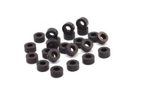 Black Spacer Beads, 25 Oxidized Brass Black Industrial Findings, Spacer Beads (6x3mm) S547