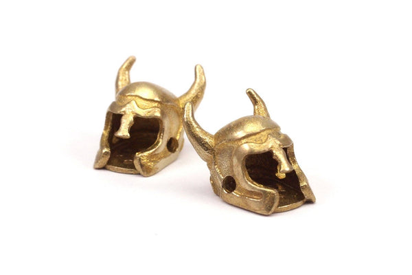 Brass War Helmet, 3 Raw Brass Helmet Bracelet Parts, (16x12.5x10mm) N0382