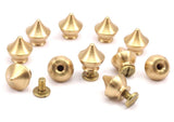 6 Raw Brass Drawer Handles , (12x11mm) Y266