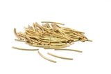 Raw Brass Tube, 50 Raw Brass Curved Tubs (1.5x30mm) D0280