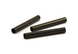 Black Tube Beads - 5 Oxidized Brass Tube (5x40mm) Bs 1466 S099