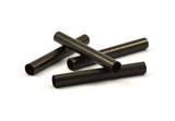 Black Tube Beads - 5 Oxidized Brass Tube (5x40mm) Bs 1466 S099