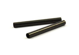 Black Tube Beads - 6 Oxidized Brass Tubes (5x50mm) Bs 1467 S101