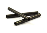 Black Tube Beads - 6 Oxidized Brass Tubes (5x50mm) Bs 1467 S101