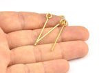 35mm Eye Pin, 25 Raw Brass Eye Pins, Findings (35x1.2mm) BS 2252